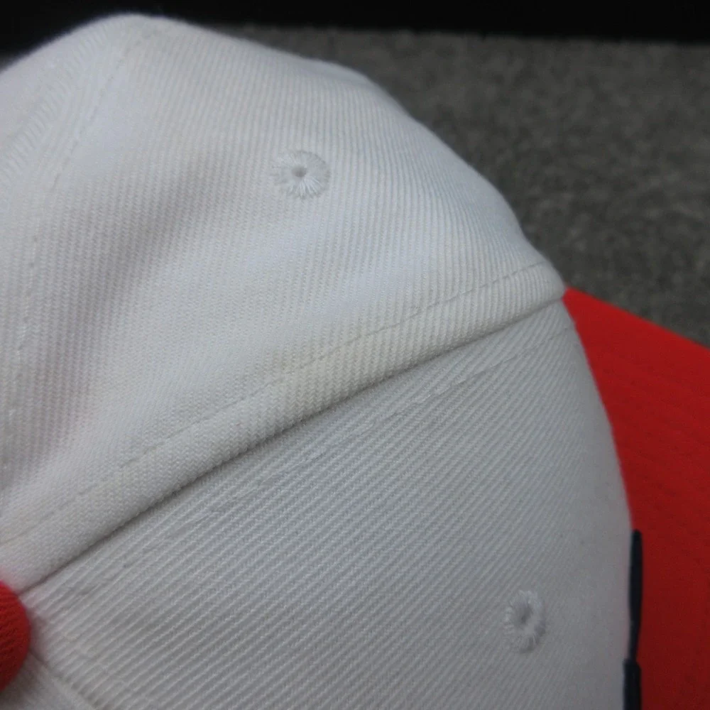 Nike Hat Cap Mens Snap Back White Red Sportswear Pro Drifit Twill Performance
